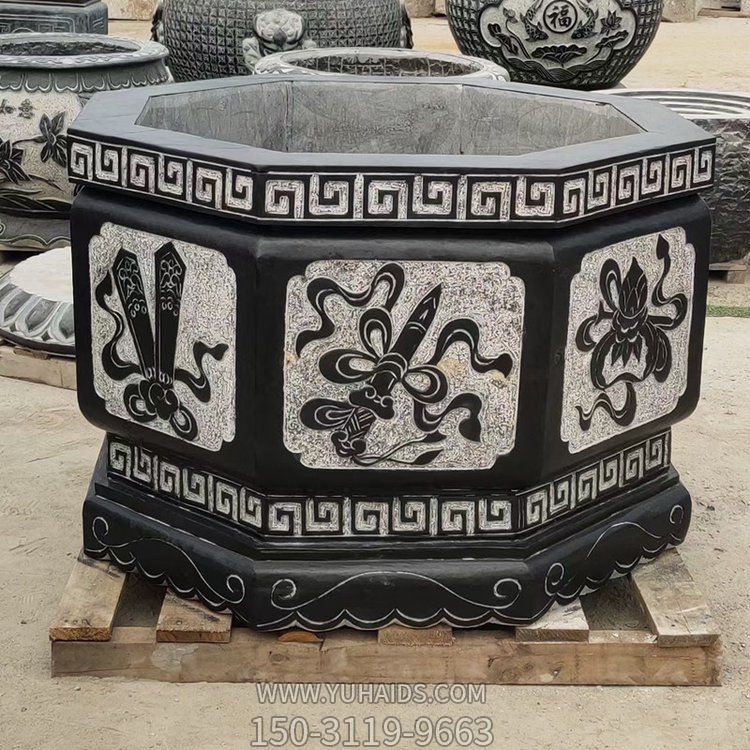 仿古做旧浮雕庭院鱼缸摆件博鱼网页版