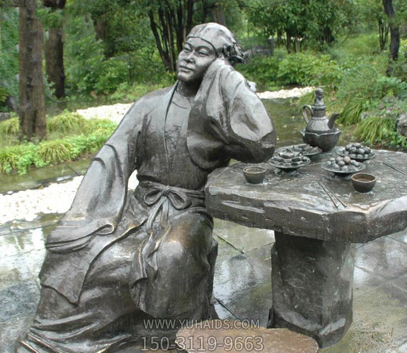 湖边小溪创意不锈钢铜雕吃酒景观酒文化博鱼网页版