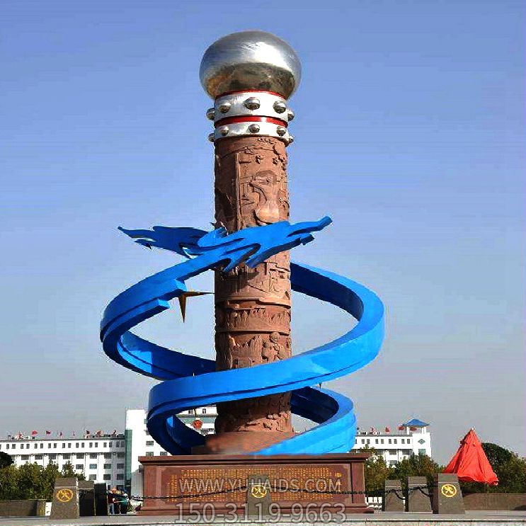 不锈钢抽象龙景观柱城市企业广场景观标识博鱼网页版