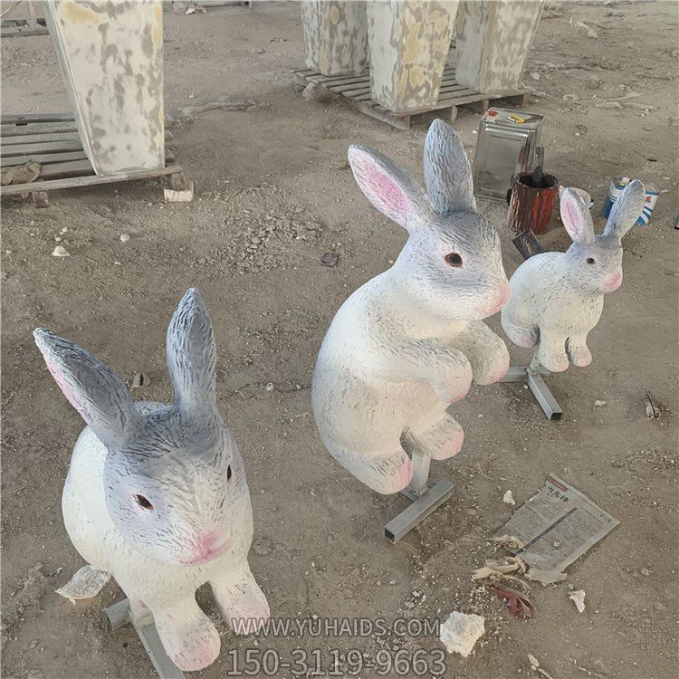 玻璃钢仿铜动物景观户外公园兔子 博鱼网页版