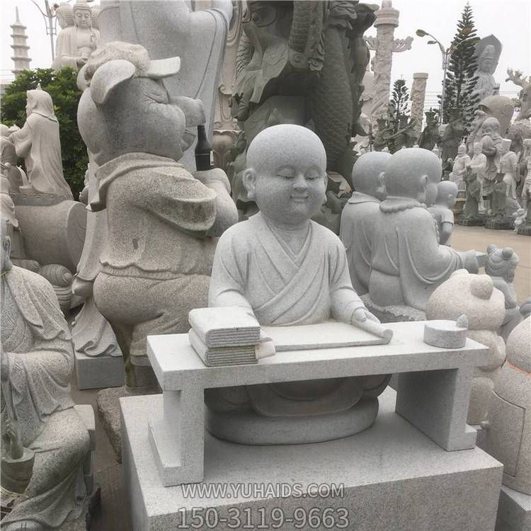 大理石石雕学校的小沙弥小和尚摆件博鱼网页版