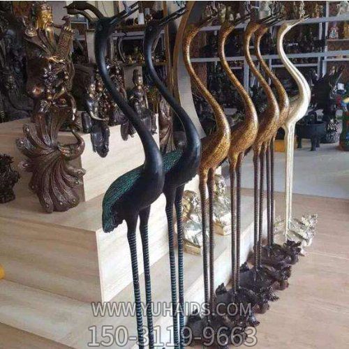 园林景区丹顶鹤博鱼网页版摆件铜雕