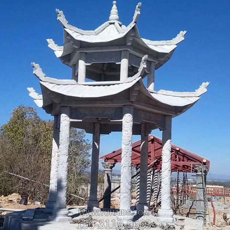 公园石雕多层中式六角凉亭博鱼网页版