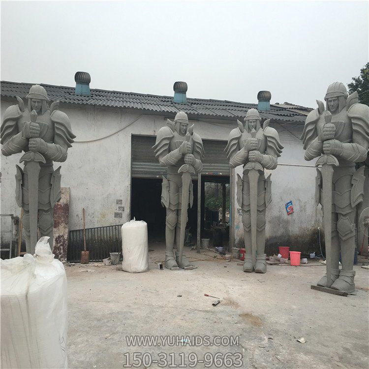 西方人物石雕 身穿铠甲持剑的巨人武士博鱼网页版