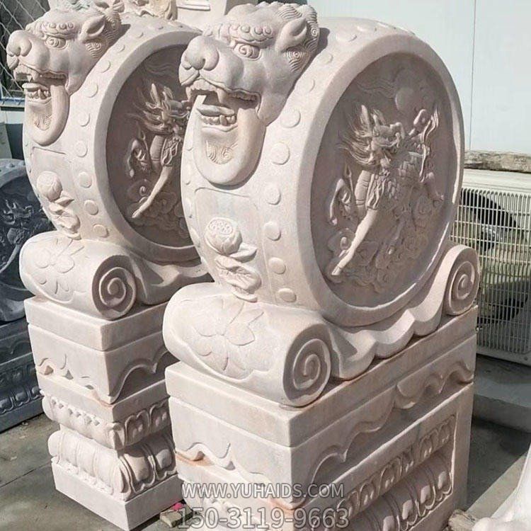 庭院小区门口大型大理石石雕抱鼓石博鱼网页版