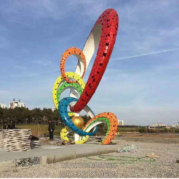 户外广场大型不锈钢彩绘创意景观摆件博鱼网页版