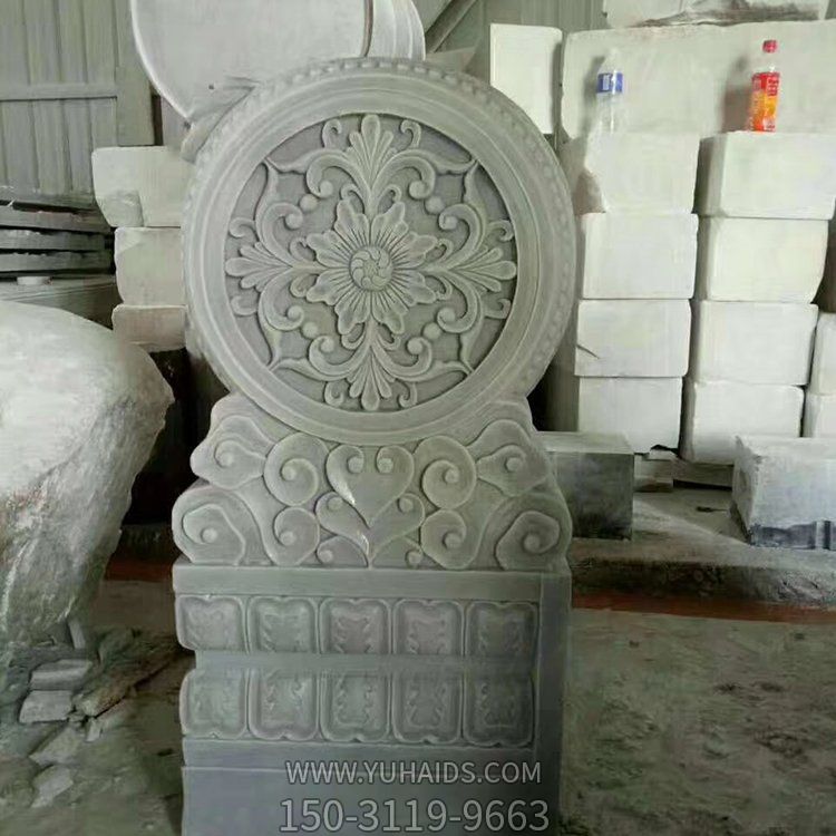 晚霞红石雕门鼓 小区汉白玉石抱鼓博鱼网页版