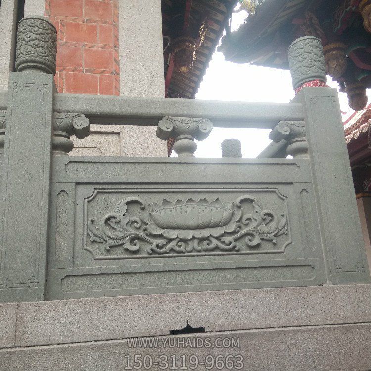 寺院台阶装饰青石浮雕荷花防护栏杆栏板博鱼网页版