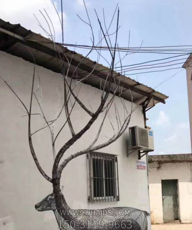 户外大型不锈钢镂空梅花鹿博鱼网页版