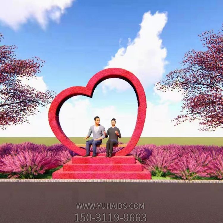爱情主题户外公园不锈钢爱心摆件博鱼网页版