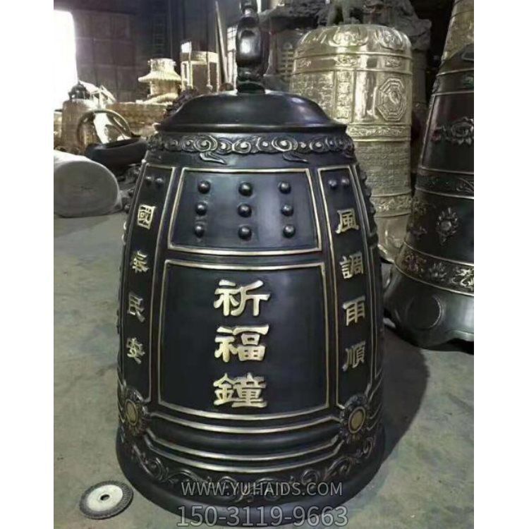 玻璃钢仿铜寺庙祈福大型铜钟博鱼网页版