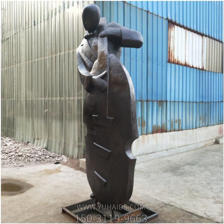 公园小区摆放玻璃钢仿铜抽象弹琴人物博鱼网页版