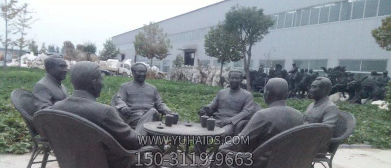 广场伟人喝茶人物铜雕茶博鱼网页版