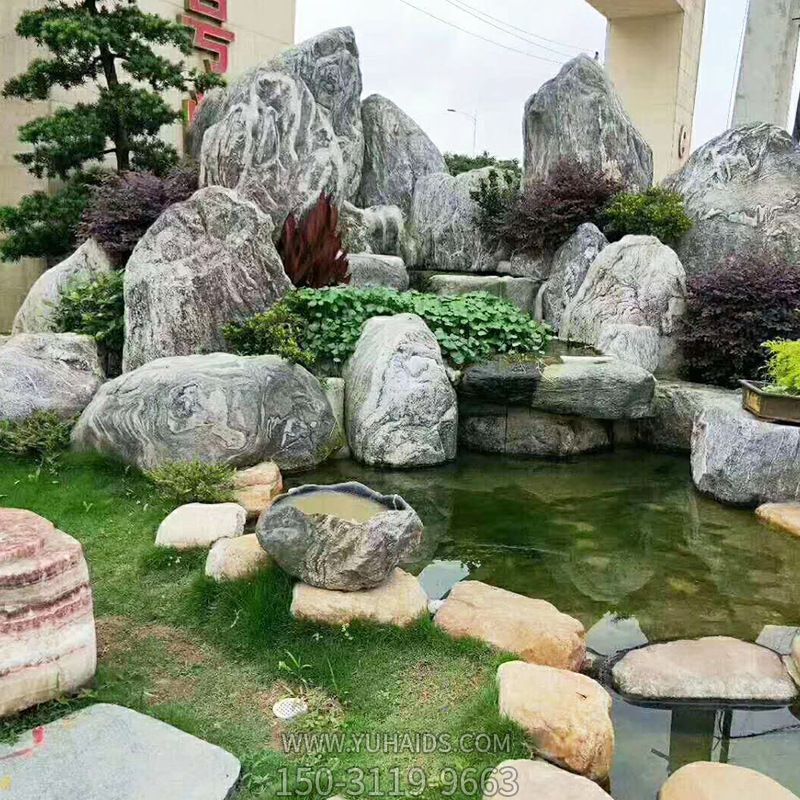 售楼部摆放 池塘假山石景观博鱼网页版