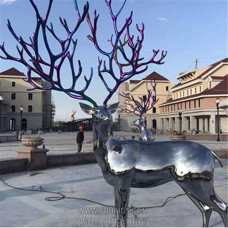 不锈钢镜面广场企业售楼部大型抽象梅花鹿博鱼网页版
