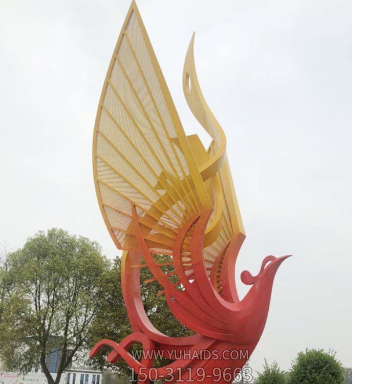 不锈钢彩绘户外广场大型抽象动物景观凤凰博鱼网页版
