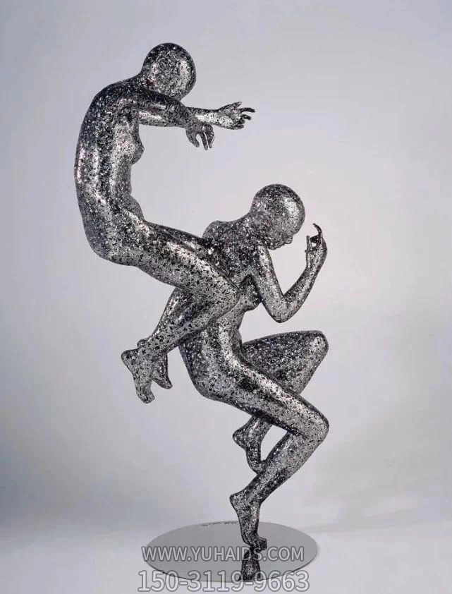 景区创意不锈钢跳跃的两个人物博鱼网页版