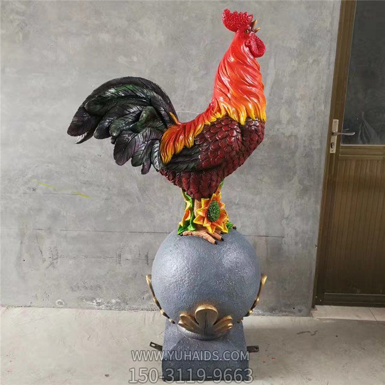 玻璃钢仿真大公鸡博鱼网页版 仿真动物博鱼网页版