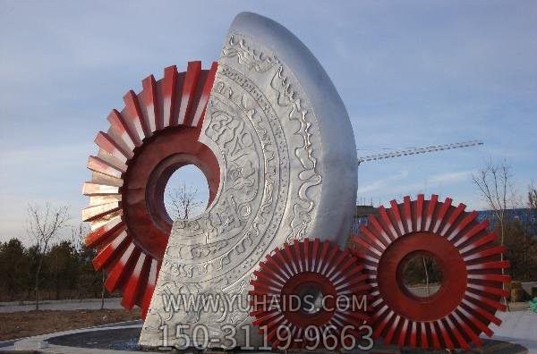 广场创意抽象玻璃钢齿轮博鱼网页版