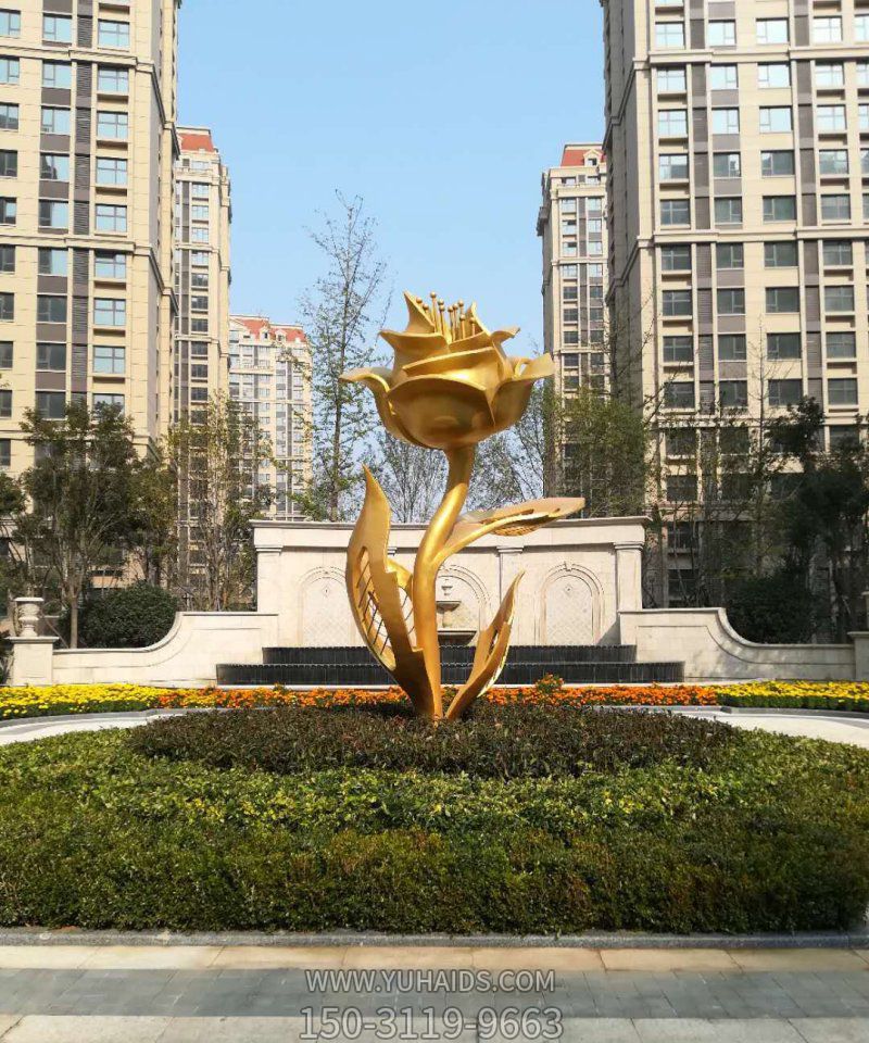 不锈钢喷金烤漆小区景观花朵博鱼网页版