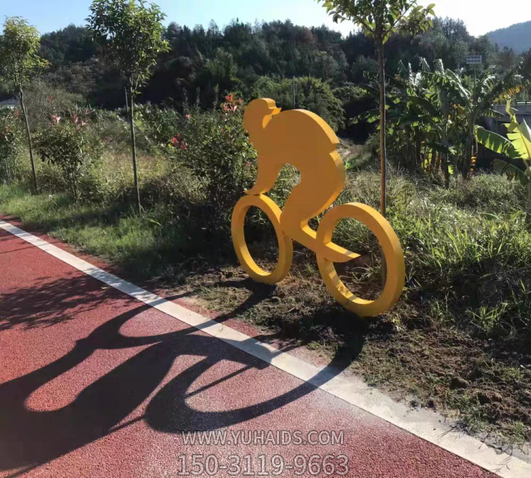 铁艺剪影人物，骑行人物，骑自行车的抽象人物博鱼网页版