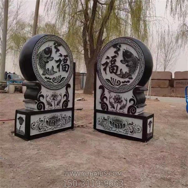 青石仿古做旧门口大型门墩抱鼓石摆件博鱼网页版