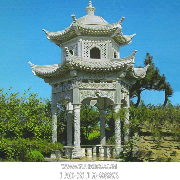 户外园林大理石石雕凉亭博鱼网页版摆件