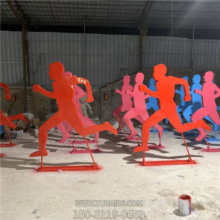 不锈钢剪影跑步运功人物博鱼网页版公园摆件