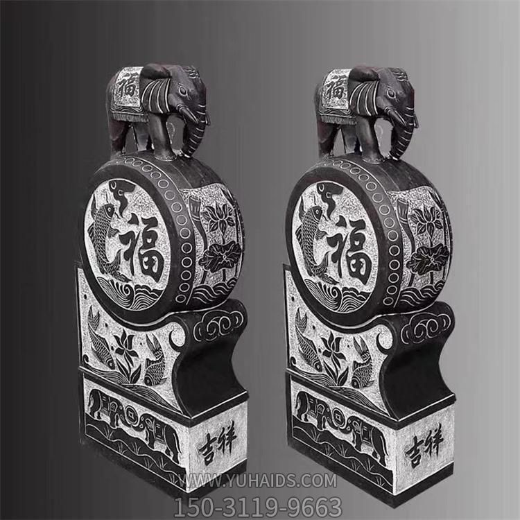 青石石雕园林景观门口一对抱鼓石博鱼网页版