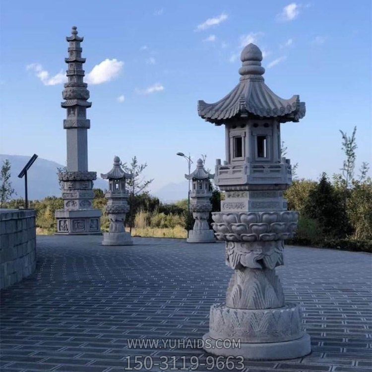 大理石双层灯塔 寺庙石佛塔 照明石灯博鱼网页版