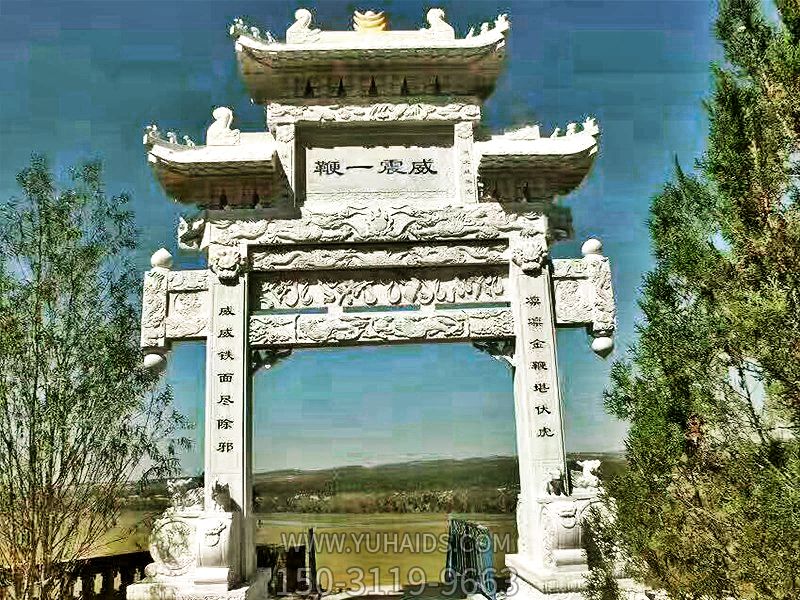 芝麻白单门三楼石雕牌坊博鱼网页版