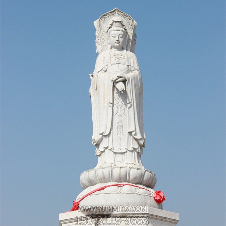 大理石石雕户外园林景区景点大型三面佛像观世音博鱼网页版