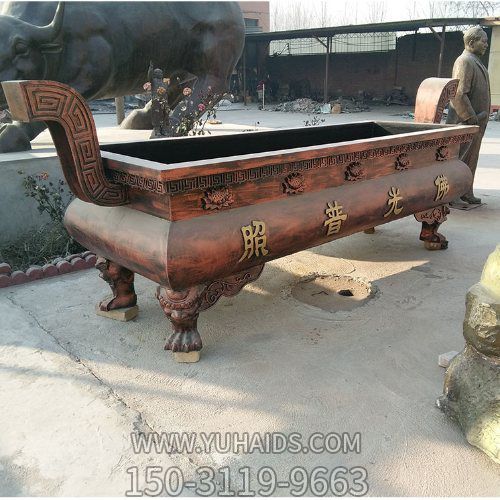 纯铁铸造喷漆庙宇烧纸长形香炉博鱼网页版