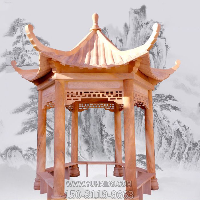 晚霞红户外花园仿古建筑凉亭博鱼网页版