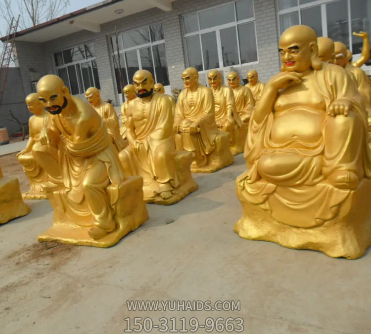 漆金十八罗汉仿铜像博鱼网页版