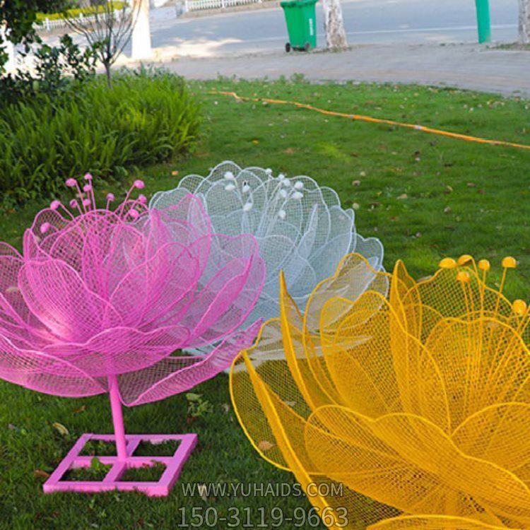 荷花博鱼网页版 不锈钢镜面铁艺镂空户外园林摆件