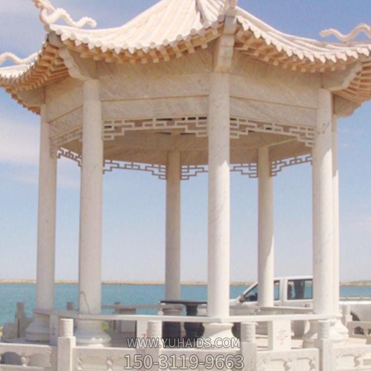 景区户外摆放汉白玉多角凉亭博鱼网页版