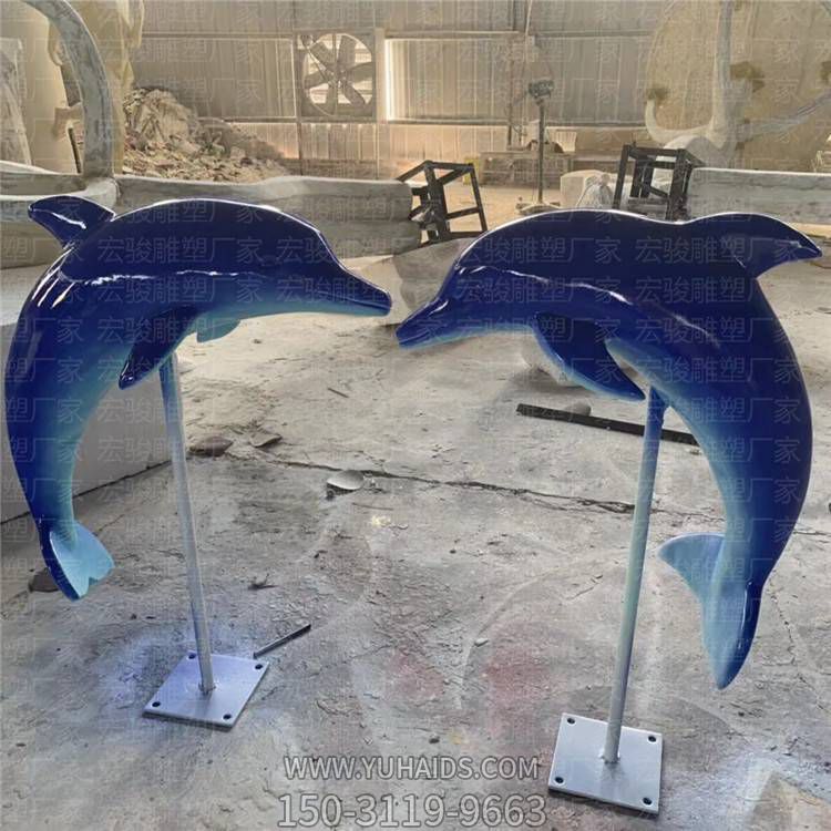 码头海鲜城玻璃钢海豚造型门拱博鱼网页版摆件