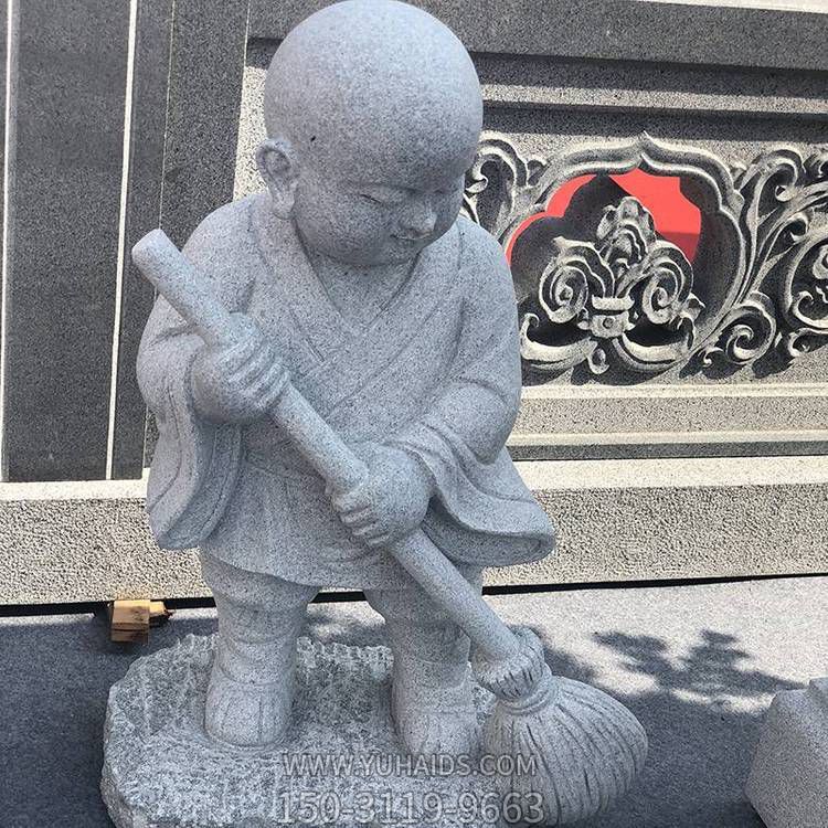 花岗岩石雕小和尚 庭院草坪奇趣景观摆件小沙弥博鱼网页版