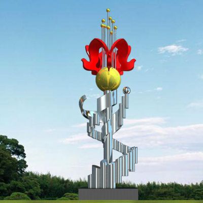 广场不锈钢烤漆抽象花朵艺术景观博鱼网页版