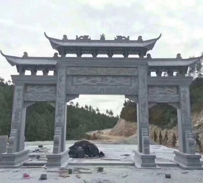 大理石石雕城镇乡村三门四柱牌坊博鱼网页版