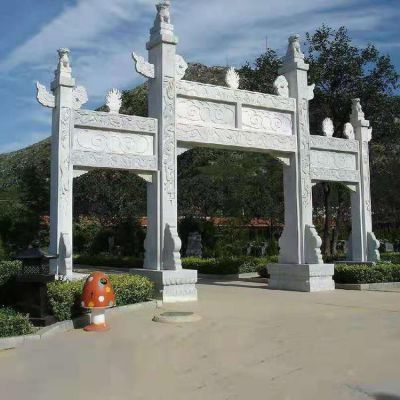城镇户外园林景观三门四柱大型牌坊博鱼网页版