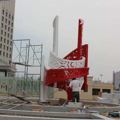 别墅小区抽象户外大型不锈钢火炬博鱼网页版