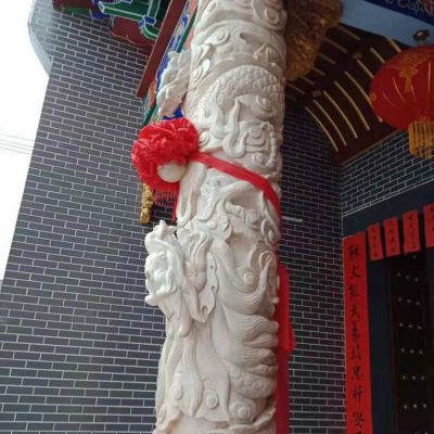 景区大型盘龙柱 气势雄厚夺目大型摆件园林景观石雕龙柱博鱼网页版