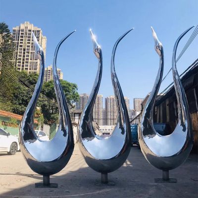 不锈钢镜面抛光酒店水池摆放抽象天鹅博鱼网页版小品