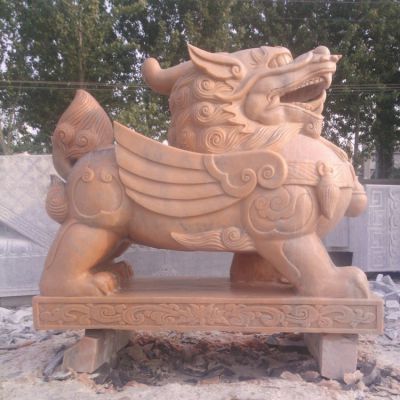 晚霞红石雕园林门口镇宅貔貅博鱼网页版