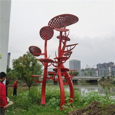 不锈钢户外园林大型景观抽象树博鱼网页版