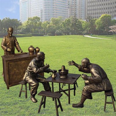 玻璃钢仿铜人物民俗小品博鱼网页版 园林摆件