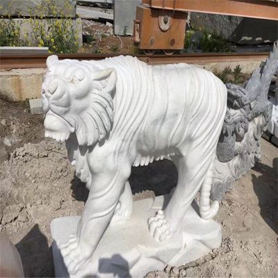 汉白玉石雕园林大型动物景观老虎