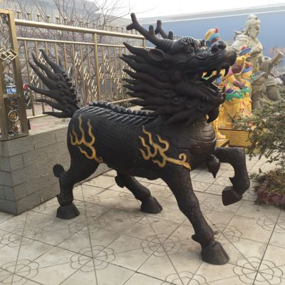 景区大型仿真动物景观不锈钢仿铜麒麟博鱼网页版